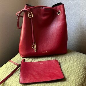 Calvin Kline tote & wristlet.